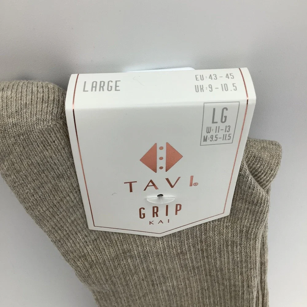 Tavi‎ Grip Kai Socks Shitake Heather Organic Cotton Crew Size Large New